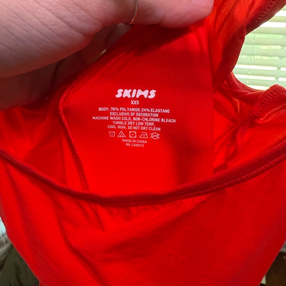 Skims Red Mini Slip Dress